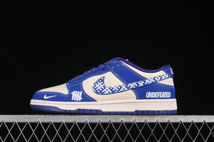 Nike SB Dunk Low UN Series Mosaic Blue Swoosh Anniversary Customized Low-Top Casual Skate Shoes - KK1333-045