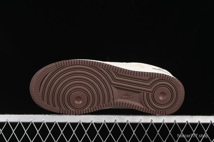 Nike Air Force 1 '07 Low UN Collaboration Casual Sneakers in Off-White with Yellow Stitch - KK3333-002