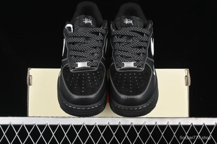Nike Air Force 1 '07 Low Stussy Collaboration - Samurai Black Low-Top Casual Sneakers - XZ6188-969