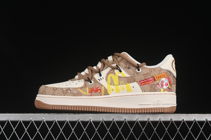 Nike Air Force 1'07 Low Casual Sneakers with McDonald's Collaboration Design - BD0077-111