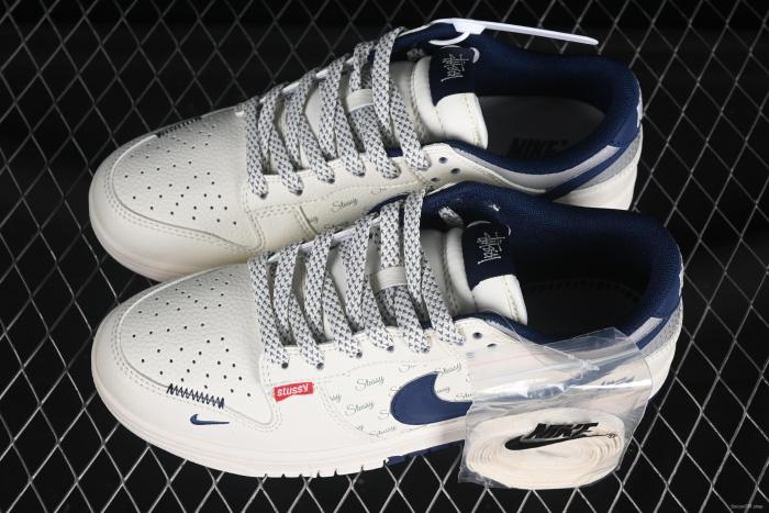 Nike x Stüssy Dunk Low Collaboration - White & Navy