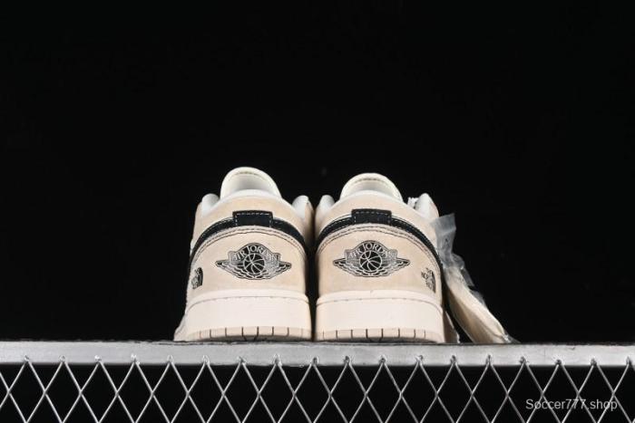 Nike Air Jordan 1 Low AJ1 The North Face Collaboration - Beige Coffee Retro Basketball Shoes - SJ9950-028
