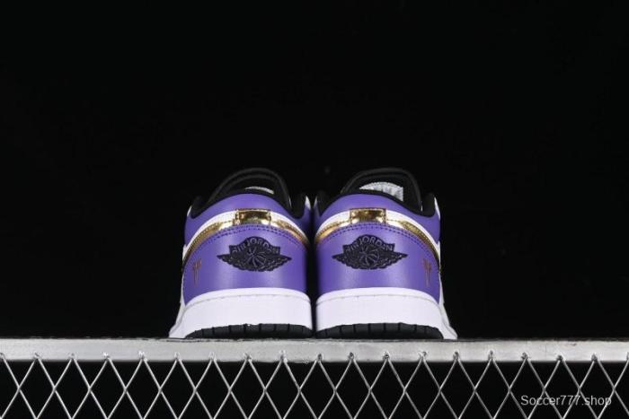 Nike Air Jordan 1 Low AJ1 Retro Basketball Shoes Lakers Purple Gold Kobe Tribute - DC2024-028