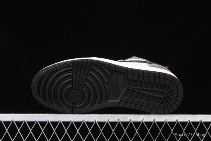 Nike Air Jordan 1 Low Retro Basketball Shoes with Custom Stussy Grey Snake Design - FC1688-202