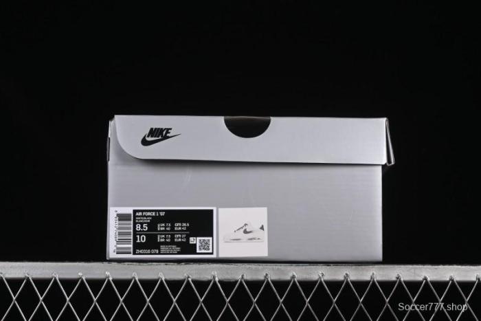 Nike Air Force 1 '07 Low Casual Sneakers in White-Black Gradient with Full-Length Air Cushion - ZH0316-078