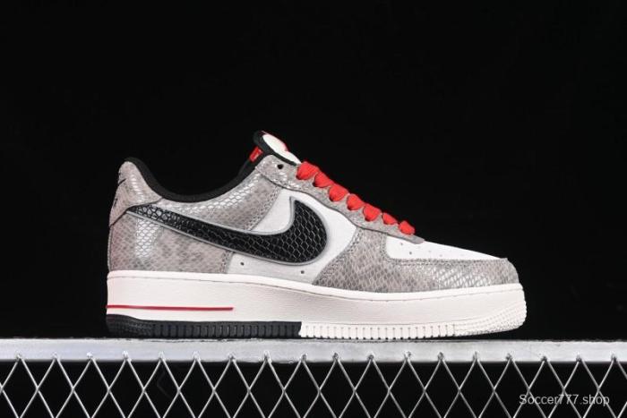 Nike Air Force 1 '07 Low Year of the Snake Limited Edition Grey Black Snake Scale Low-Top Casual Sneakers - DM6688-009