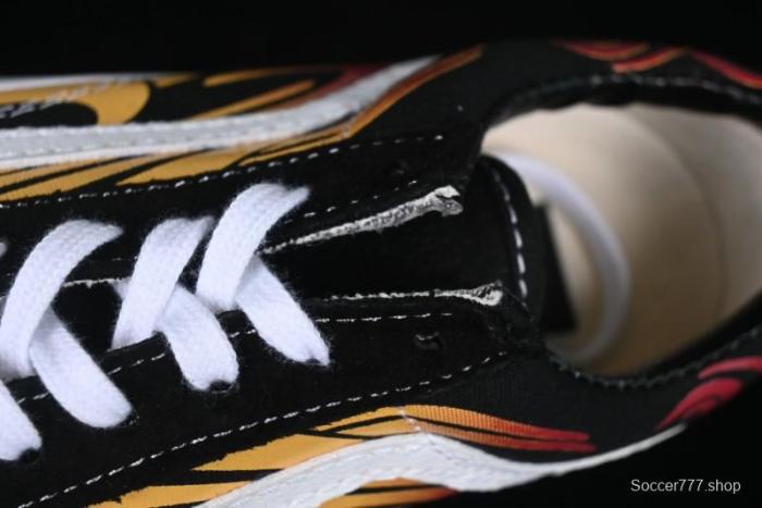 Vans Old Skool Flame Red Low-Top Casual Skate Shoes - VN000CQDBA5