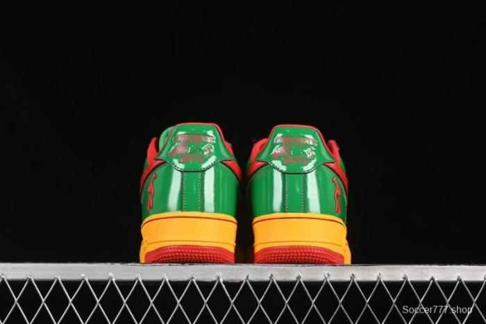 Nike Air Force 1'07 Low Lil Yachty Collaboration Casual Sneakers with Patent Leather and Multicolor Design - IH4383-300