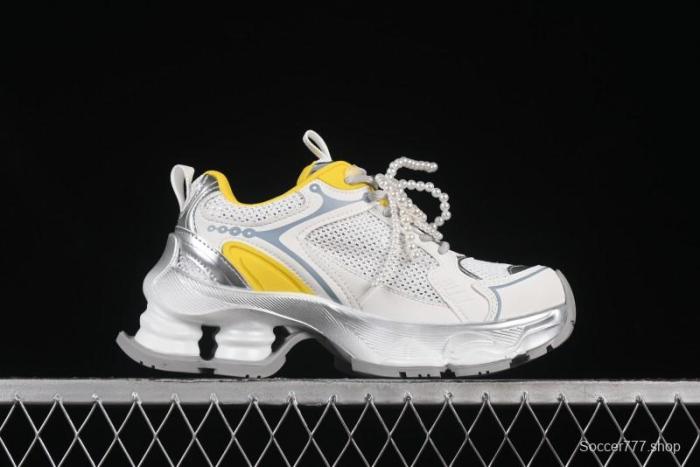 GG-CC Star-Designed Lace-Up Hollow-Out Chunky Sneakers with 5cm Height Boost - G25X269