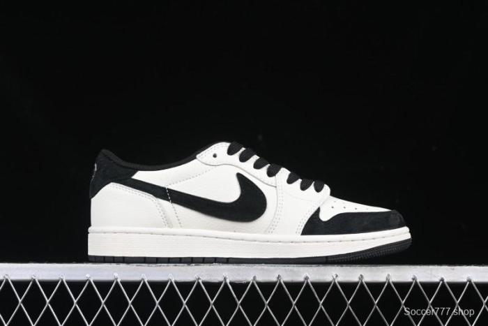 Nike Travis Scott x Fragment Design x Air Jordan 1 Low OG SP AJ1 Off-White Collaboration Casual Sneakers - DM7866-065