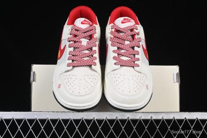 Nike SB Dunk Low Year of the Snake Limited Edition Auspicious Clouds Red Hook Anniversary Custom Low-Top Casual Skate Shoes - DJ2024-094