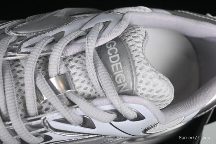 GG-CC Chunky Low Casual Fashion Sneakers with Thick Sole and Height Increasing Design - 2607 Silver