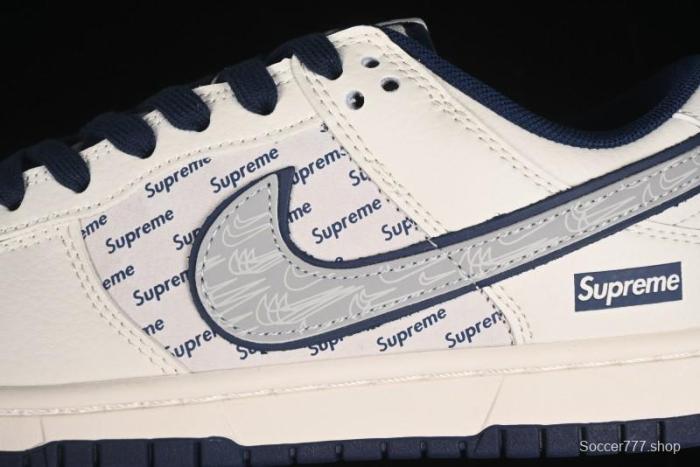 Nike SB Dunk Low Supreme Collaboration - Off-White Double Swoosh Anniversary Custom Low-Top Casual Sneakers - XX2025-288