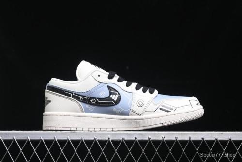 Nike Air Jordan 1 Low AJ1 OF Collaboration - Customized Retro Basketball Shoes with 3D Buttons - DM9188-001