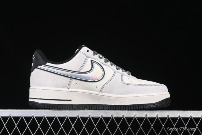 Nike Air Force 1'07 Low The North Face Collaboration - Grey Black Reflective Swoosh Casual Sneakers - DM6688-007