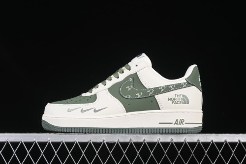 Nike Air Force 1 '07 Low The North Face Collaboration Beige Green Mini Swoosh Casual Sneakers - KK1988-043
