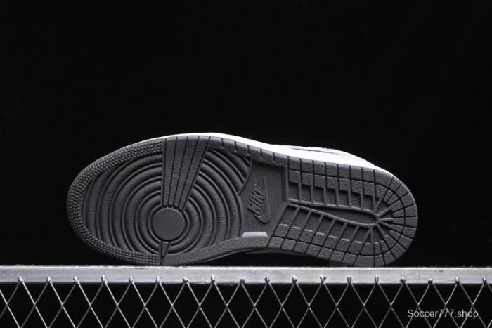 Nike Air Jordan 1 Low AJ1 Stussy Collaboration - Premium Customized Pigskin Grey Line Retro Basketball Shoes - DM9188-005