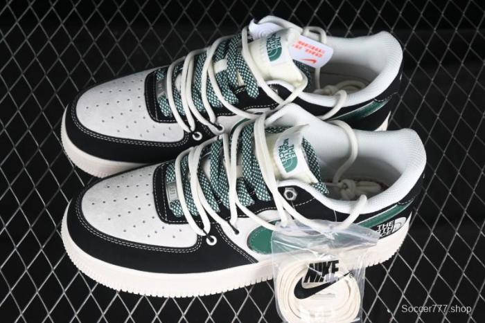 Nike Air Force 1 '07 Low The North Face Collaboration Black Green Lace-Up Low-Top Casual Sneakers - SJ1198-110