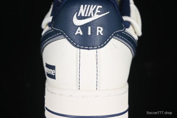 Nike Air Force 1 '07 Low Supreme Collaboration Beige Blue Low-Top Casual Sneakers - DM6688-018