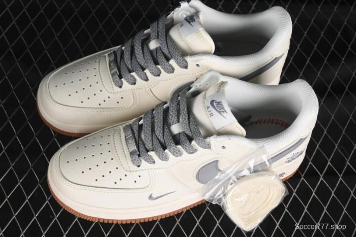 Nike Air Force 1 '07 Low Stussy Collaboration - Light Bone Gum Sole Casual Sneakers - XZ5688-003