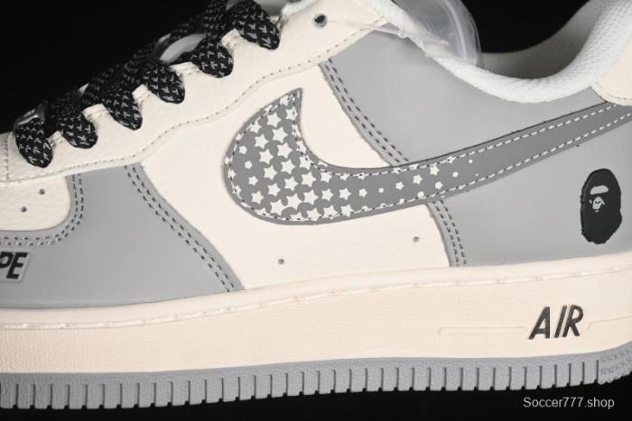 Nike Air Force 1'07 Low Bape Collaboration Beige Star Casual Sneakers - XS1958-571