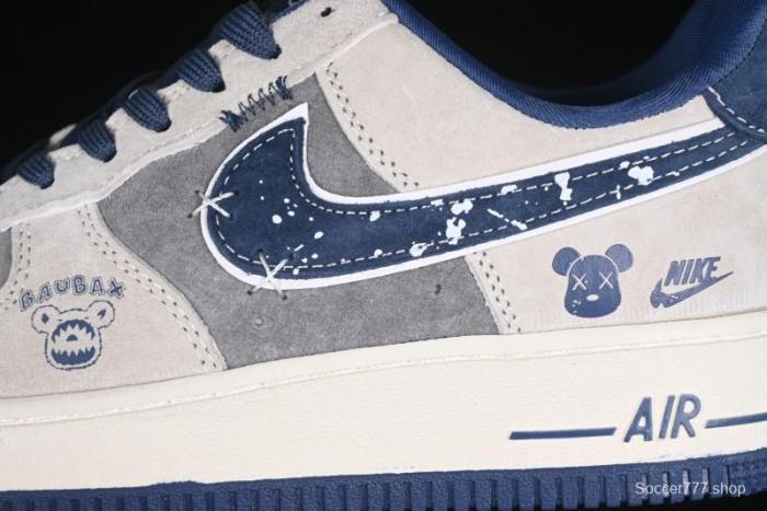 Nike Air Force 1 '07 Low Collaboration with Violent Bear - Snow Grey Pigskin Edition - KK1988-053