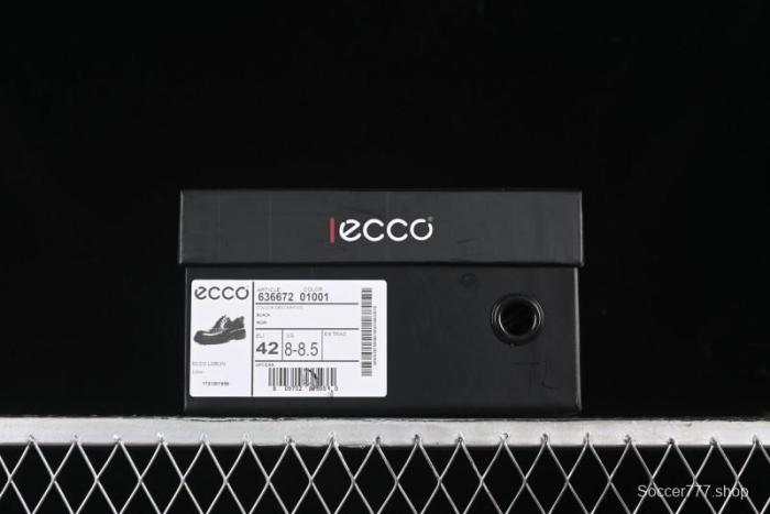 Ecco Block Brogue Business Derby Round Toe Genuine Leather Dress Shoes - 63667201001