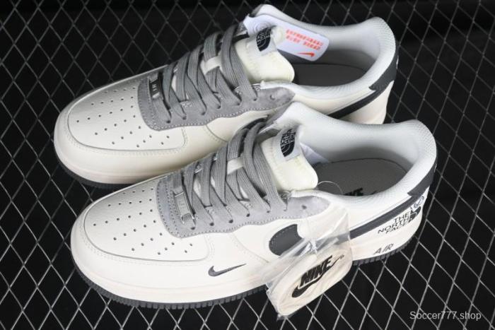 Nike Air Force 1 '07 Low The North Face Collaboration Beige Grey Check Grey Outsole Casual Sneakers - XZ6188-191