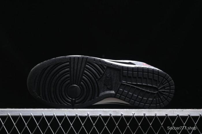 Nike SB Dunk Low Supreme Collaboration - Carbon Black Grey Pig Anniversary High-End Custom Low-Top Casual Skate Shoes - XX3186-206