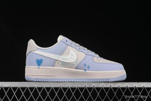Nike Air Force 1'07 Low  Blue Star Love  520 Series Limited Edition Casual Sneakers - DB3301-991