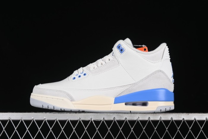 Nike Air Jordan 3 Retro  Lucky Shorts  Basketball Shoes with University Blue and White Colorway - CT8532-101