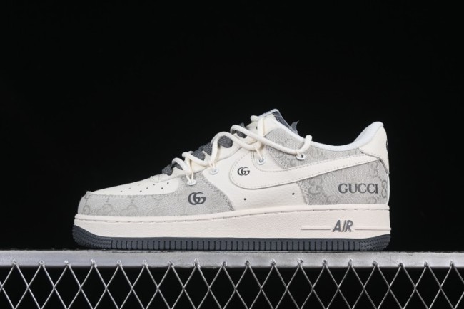 Nike Air Force 1 '07 Low Gucci Collaboration Smoke Gray Drawstring Casual Sneakers - SJ1198-105
