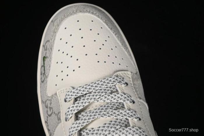 Nike SB Dunk Low Gucci Collaboration - Smoke Green Anniversary High-End Custom Low-Top Casual Skate Shoes - XX2025-389