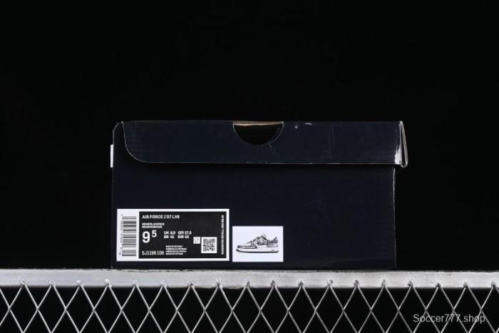 Nike Air Force 1 '07 Low Dior Collaboration Black Pattern Drawstring Casual Sneakers - SJ1198-106