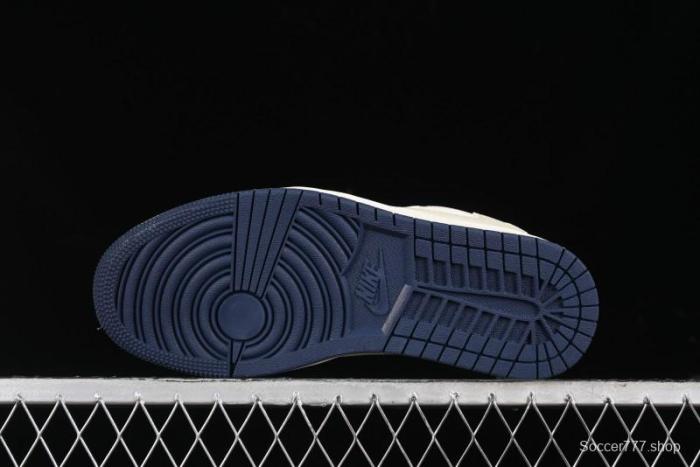 Nike Travis Scott x Fragment Design x Air Jordan 1 Low OG SP AJ1 Supreme Collaboration - Deep Blue Red Culture Casual Sneakers - XY2688-122