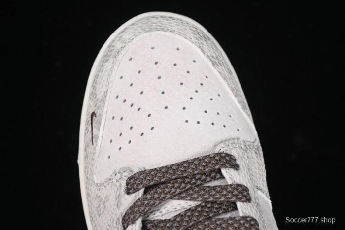 Nike SB Dunk Low Supreme Year of the Snake Limited Edition Grey Python Print Anniversary Custom Low-Top Casual Sneakers - XS1086-018