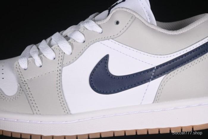 Nike Air Jordan 1 Low AJ1 Casual Sneakers with Blue Swoosh - 553558-146