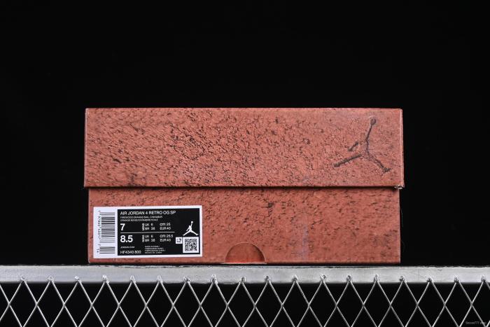 Nike Air Jordan 4 Retro OG  Brick By Brick  High-Top Sneakers with Suede and Leather Upper - HF4340-800