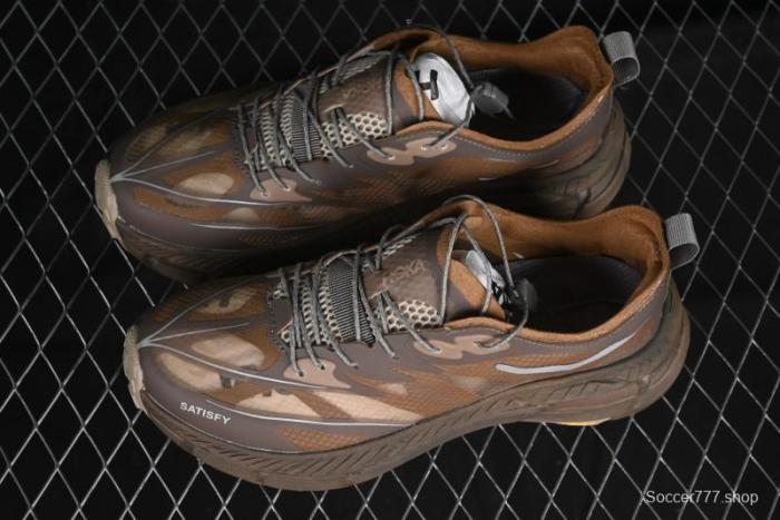 HOKA ONE ONE Satisfy Running Mafate Trail Low-Cut Cushioned Outdoor Hiking Shoes - 1157050 RBBR