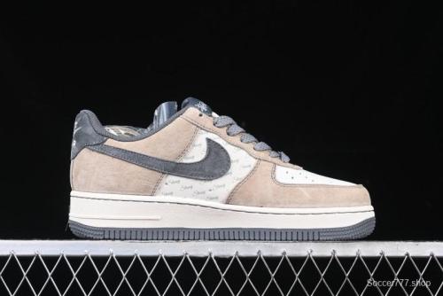 Nike Air Force 1 '07 Low Stussy Collaboration - Lambskin Brown Low-Top Casual Sneakers - XZ6188-888