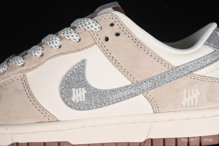 Nike SB Dunk Low UN Collaboration - Light Brown with Silver Swoosh Anniversary High-End Custom Low-Top Casual Sneakers - CF3688-013