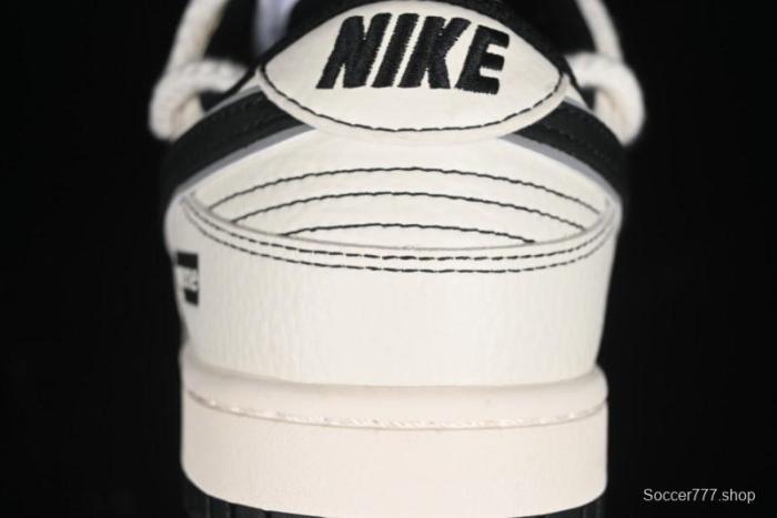 Nike SB Dunk Low Supreme Collaboration - Beige Black Mini Swoosh Anniversary Customized Low-Top Casual Skate Shoes - XX2025-566