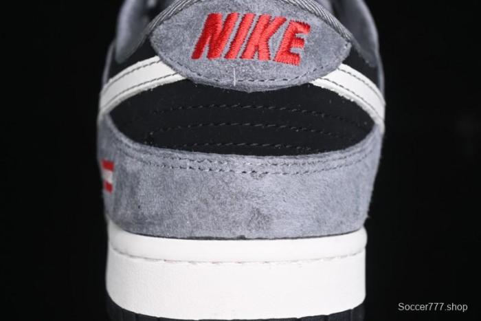 Nike SB Dunk Low Supreme Collaboration - Carbon Black Grey Pig Anniversary High-End Custom Low-Top Casual Skate Shoes - XX3186-206