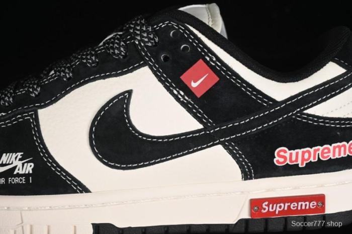 Nike SB Dunk Low SUP Collaboration - Black White Black Swoosh Anniversary Custom Low-Top Casual Skate Shoes - MM1089-020