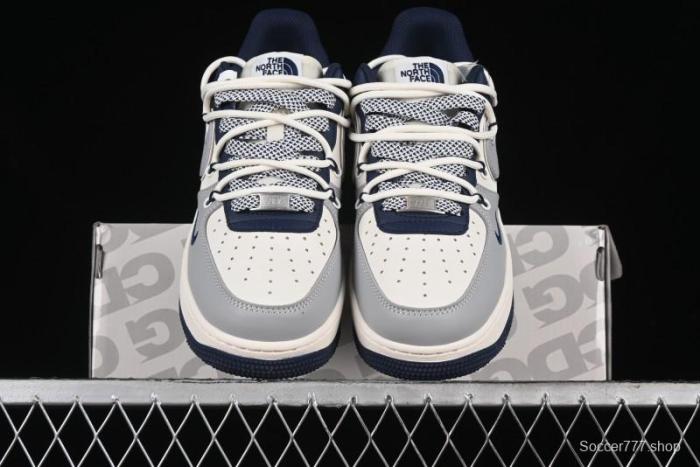 Nike Air Force 1 '07 Low The North Face Collaboration - Grey Blue Drawstring Low-Top Casual Sneakers - SJ1198-700