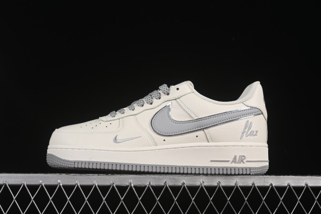 Nike Air Force 1 '07 Low Dream White Grey Swoosh Casual Sneakers - DR2024-106