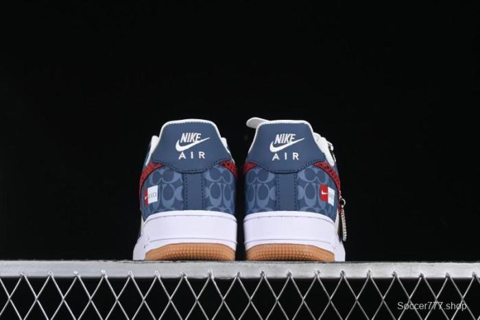 Nike Air Force 1 '07 Low Gucci Collaboration Snake Pattern Red Swoosh Casual Sneakers - DF0188-039