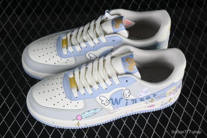 Nike Air Force 1'07 Low  Cherub  Anime Hand-Painted Doodle Low-Top Casual Sneakers - DB3301-711