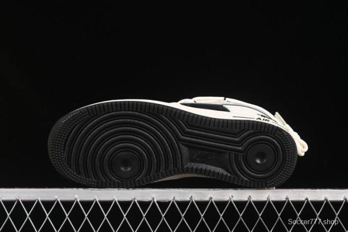 Nike Air Force 1 '07 Low Stussy Collaboration Black Diamond Lace-Up Casual Sneakers - DM6868-073