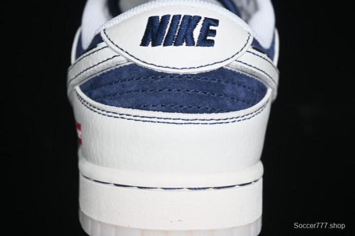 Nike SB Dunk Low Supreme Collaboration - White Blue with Crystal Outsole Anniversary High-End Custom Low-Top Casual Skate Shoes - XS1086-002